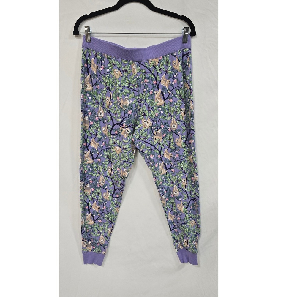 Vera Bradley "Hanging Around" Sloth pattern jogger pajama pants women S/P jungle